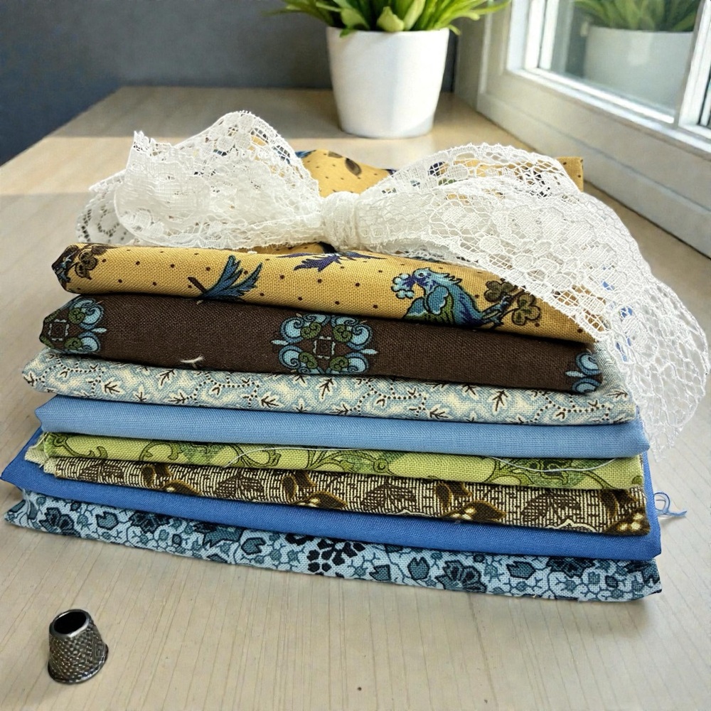 Stack of Vintage Cotton Fabric
